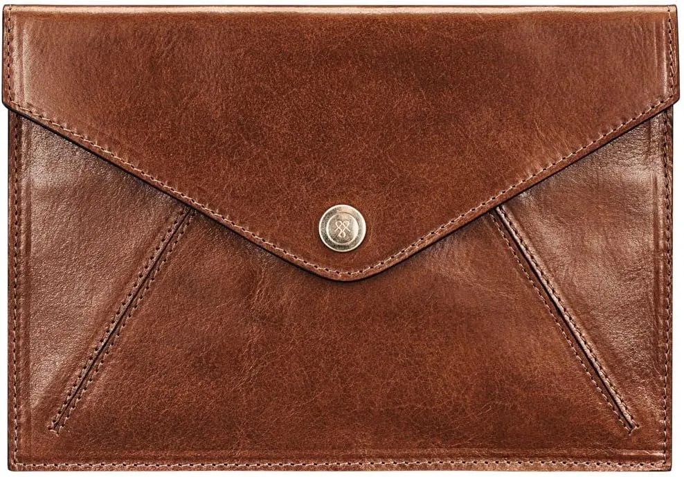 Maxwell Scott - Women's Luxury Italian Leather Travel Clutch Wallet with Multiple Credit Card Slots - The Ortona Chestnut Tan