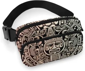 Mayan Calendar End Of The World Fanny Pack for Women Men Waterproof Waist Bag With Adjustable Crossbody Bag for Travel Running Hiking Cycling
