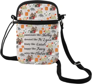 MEIKIUP Magnolias Crossbody Bag 80s Movie Inspired Gift Shelby&M'Lynn& Ouiser &Truvy &Clairee Crossbody Bag