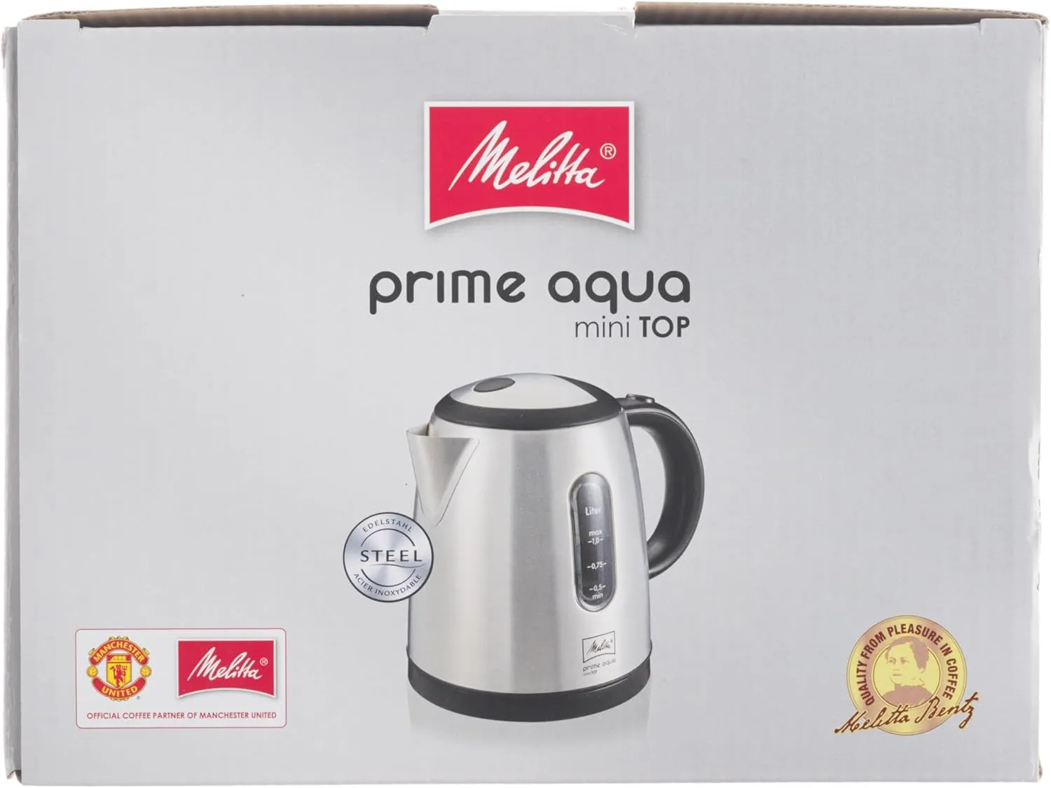 Melitta Prime Aqua Mini Top Stainless Steel Kettle 1 Litre