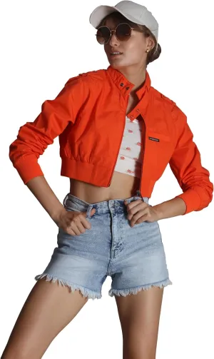 Members Only Mini Cropped Jacket Women Trendy Racer Jacket