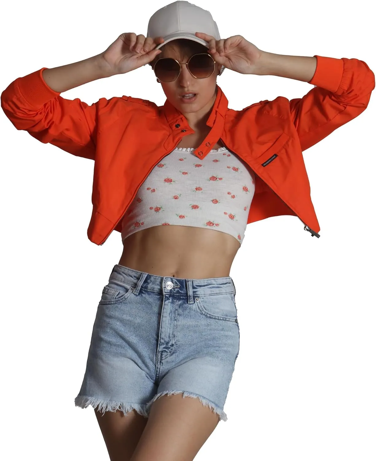 Members Only Mini Cropped Jacket Women Trendy Racer Jacket