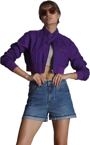 Members Only Mini Cropped Jacket Women Trendy Racer Jacket