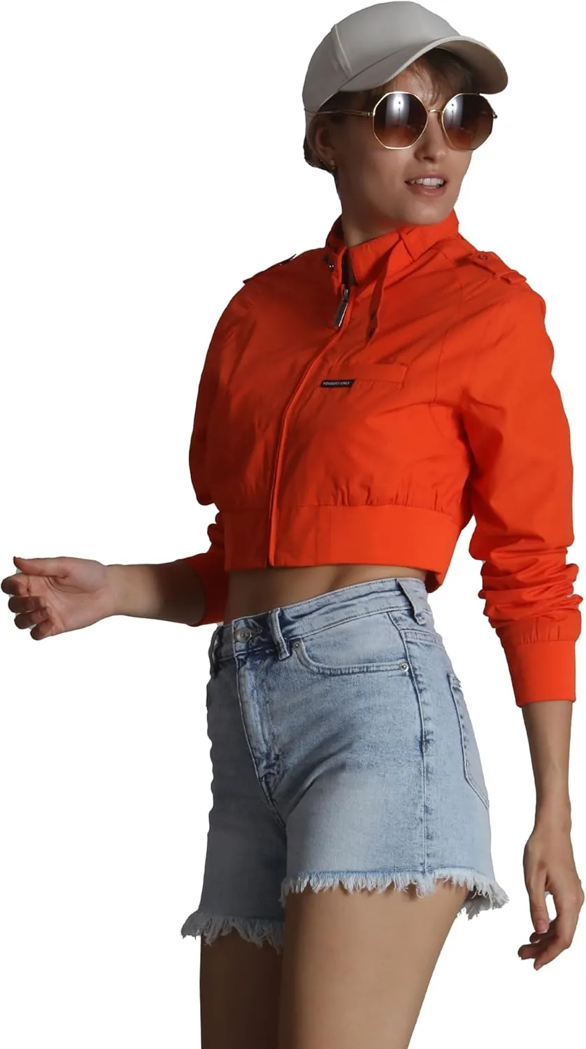 Members Only Mini Cropped Jacket Women Trendy Racer Jacket