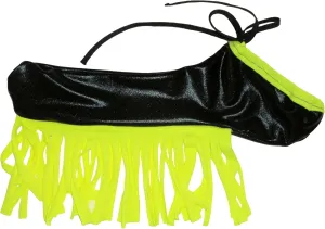 Mens Backless Thong Torpedo G String Exotic Dancer BLACK LIGHT NEON FRINGE