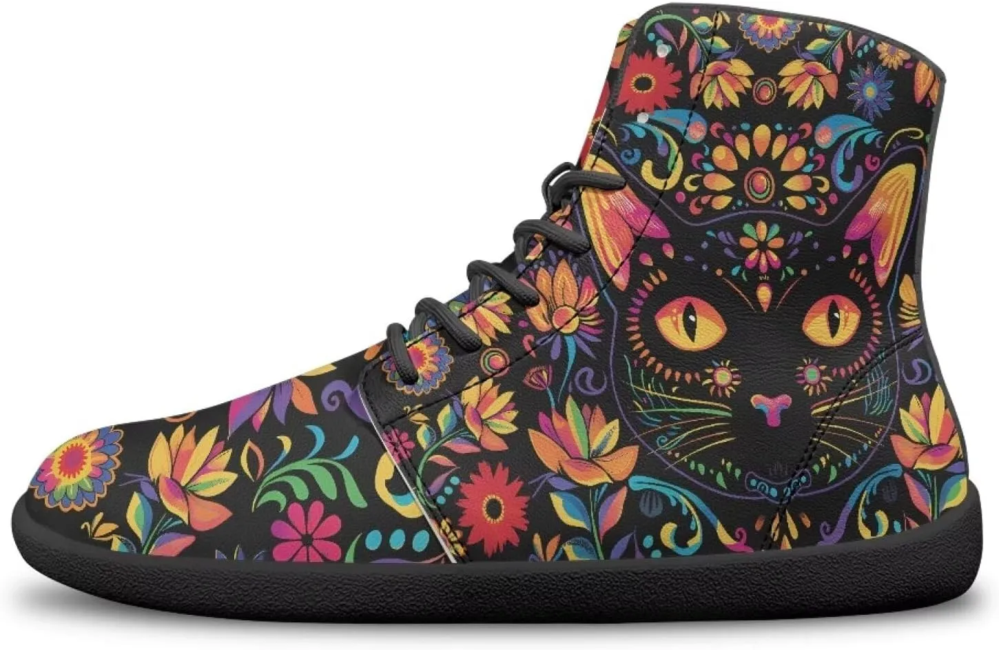 Men's Barefoot Shoes Wide Width Leather Shoes Women High Top Sneakers