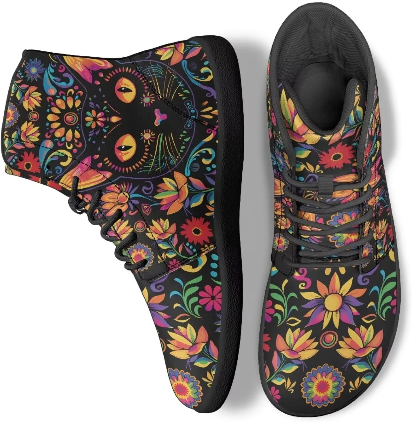 Men's Barefoot Shoes Wide Width Leather Shoes Women High Top Sneakers