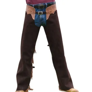 Men's Brown  Suede Leather Chaps Western Cowboy Fringe Chaps LBCP313