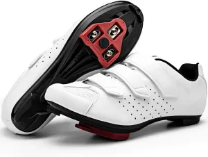 Mens Cycling Shoes Compatible with Peloton Bike & SPD 2 Bolt Clips - Unisex Spin Bicycle Shoes with 3 Bolt Look Delta Cleats - Indoor Outdoor Road Bike Cycling