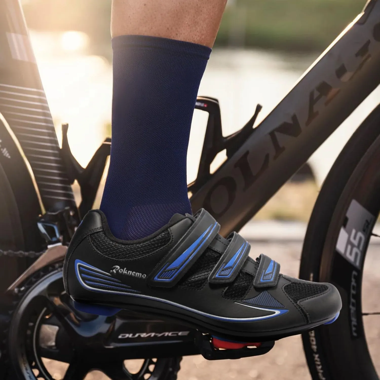 Mens Cycling Shoes Compatible with Peloton Bike & SPD 2 Bolt Clips - Unisex Spin Bicycle Shoes with 3 Bolt Look Delta Cleats - Indoor Outdoor Road Bike Cycling