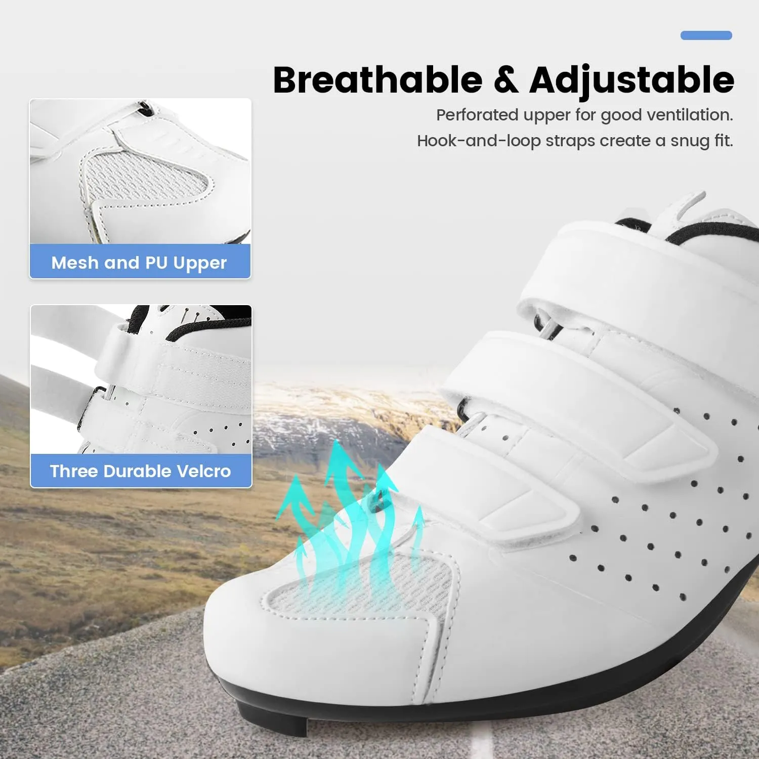 Mens Cycling Shoes Compatible with Peloton Bike & SPD 2 Bolt Clips - Unisex Spin Bicycle Shoes with 3 Bolt Look Delta Cleats - Indoor Outdoor Road Bike Cycling