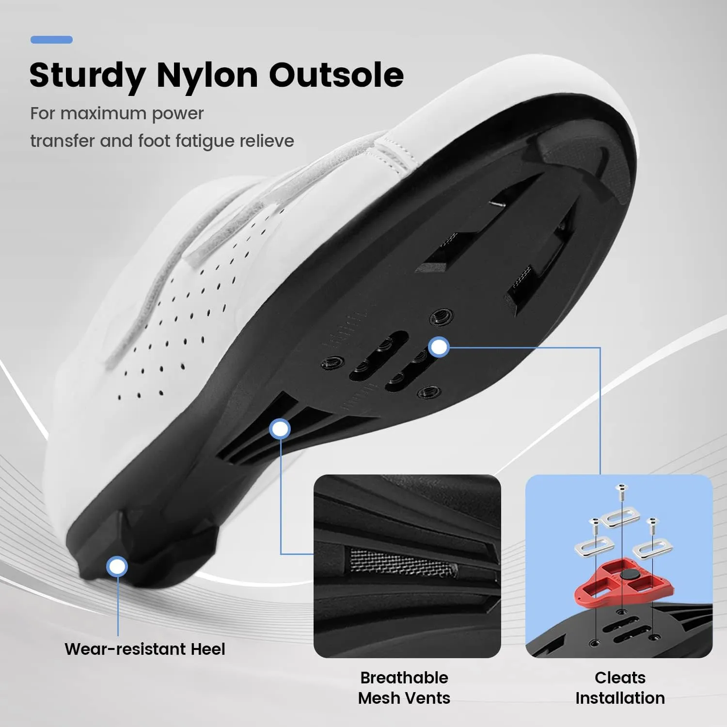 Mens Cycling Shoes Compatible with Peloton Bike & SPD 2 Bolt Clips - Unisex Spin Bicycle Shoes with 3 Bolt Look Delta Cleats - Indoor Outdoor Road Bike Cycling
