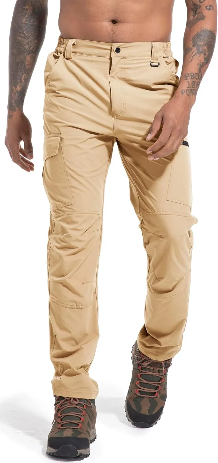 Men's Lightweight Hiking Cargo Work Pants Quick Dry Water Resistant Fishing Travel Climbing Outdoor Stretch Pants