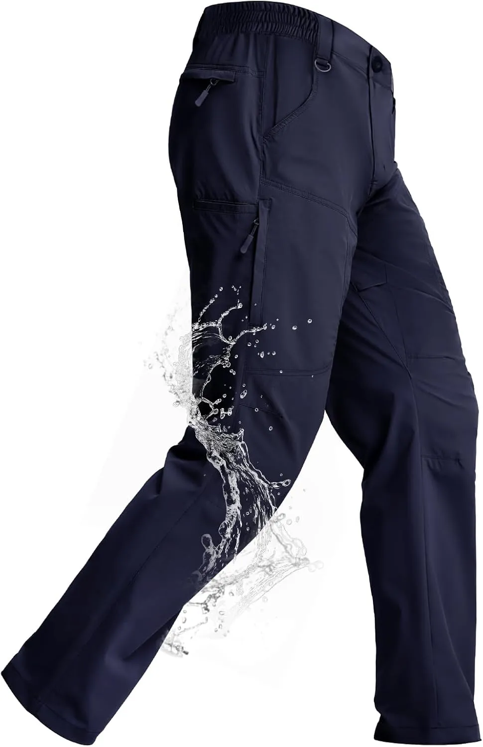 Mens Lightweight Hiking Pants Flex Cargo Work Tactical Nylon Stretch Waterproof Quick Dry Fishing Outdoor Travel 6 Pockets