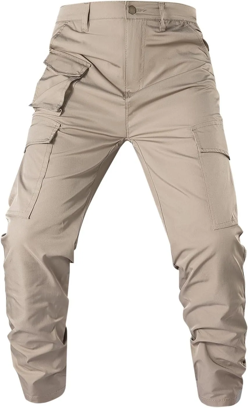 Men's Tactical Pants Multi Pockets Hiking Cargo Pants Stretch Outdoor Excursion Pants Work Motorcycle Trousers