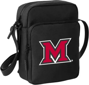Miami University Travel Bag Miami RedHawks Crossbody Sling Pack for Sports Workout Running Festival Waist Pack Gray (Miami University on Black)