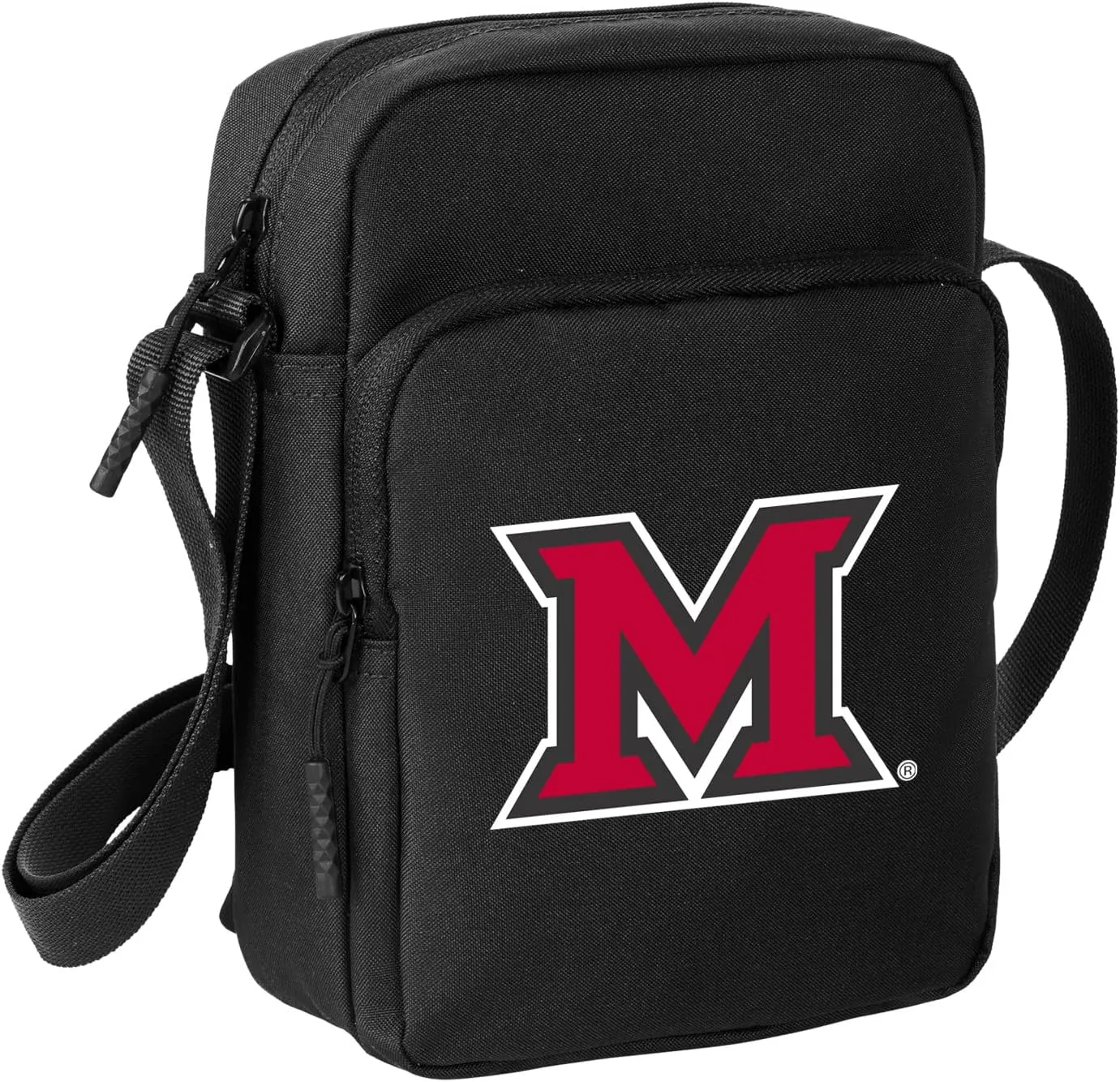 Miami University Travel Bag Miami RedHawks Crossbody Sling Pack for Sports Workout Running Festival Waist Pack Gray (Miami University on Black)