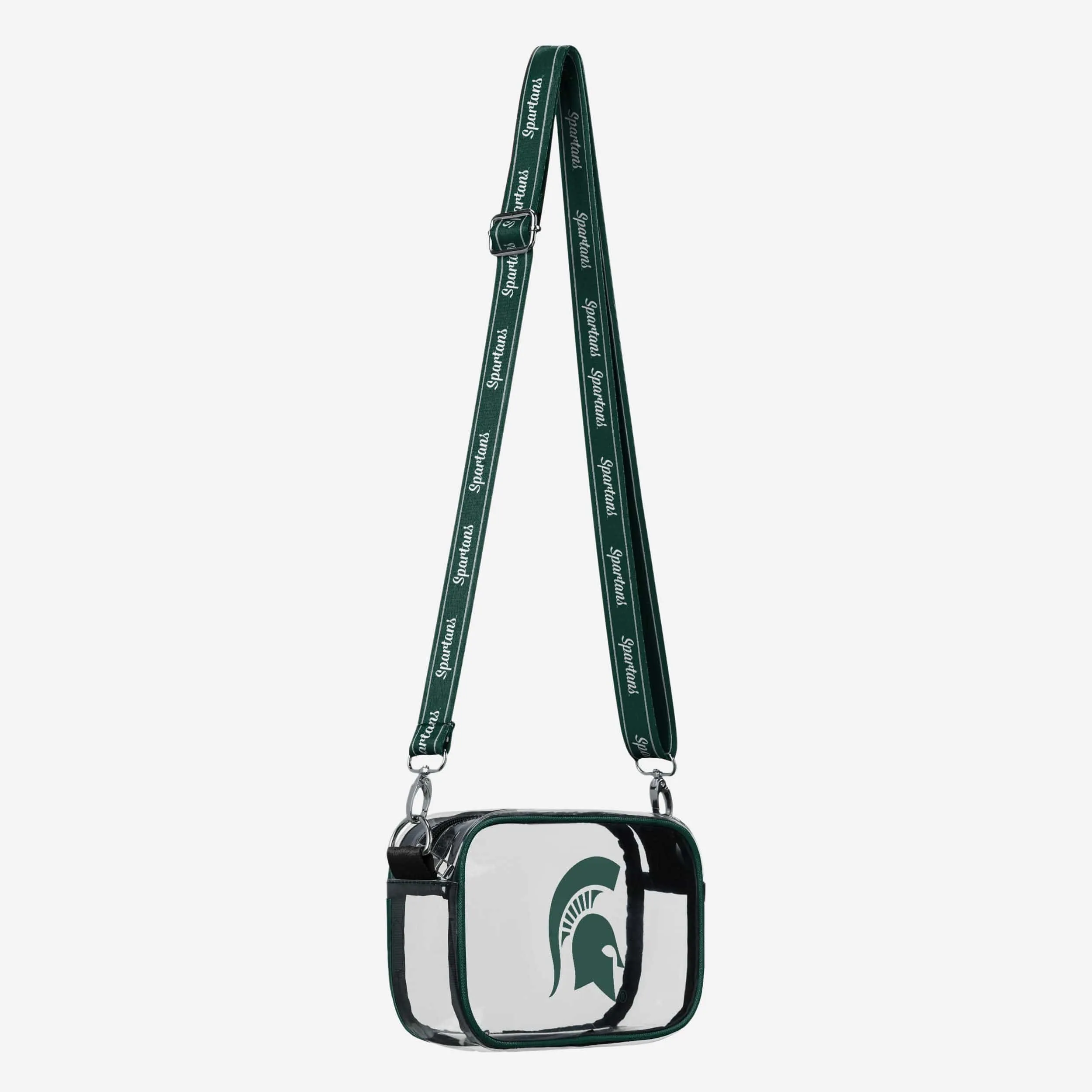 Michigan State Spartans Team Stripe Clear Crossbody Bag