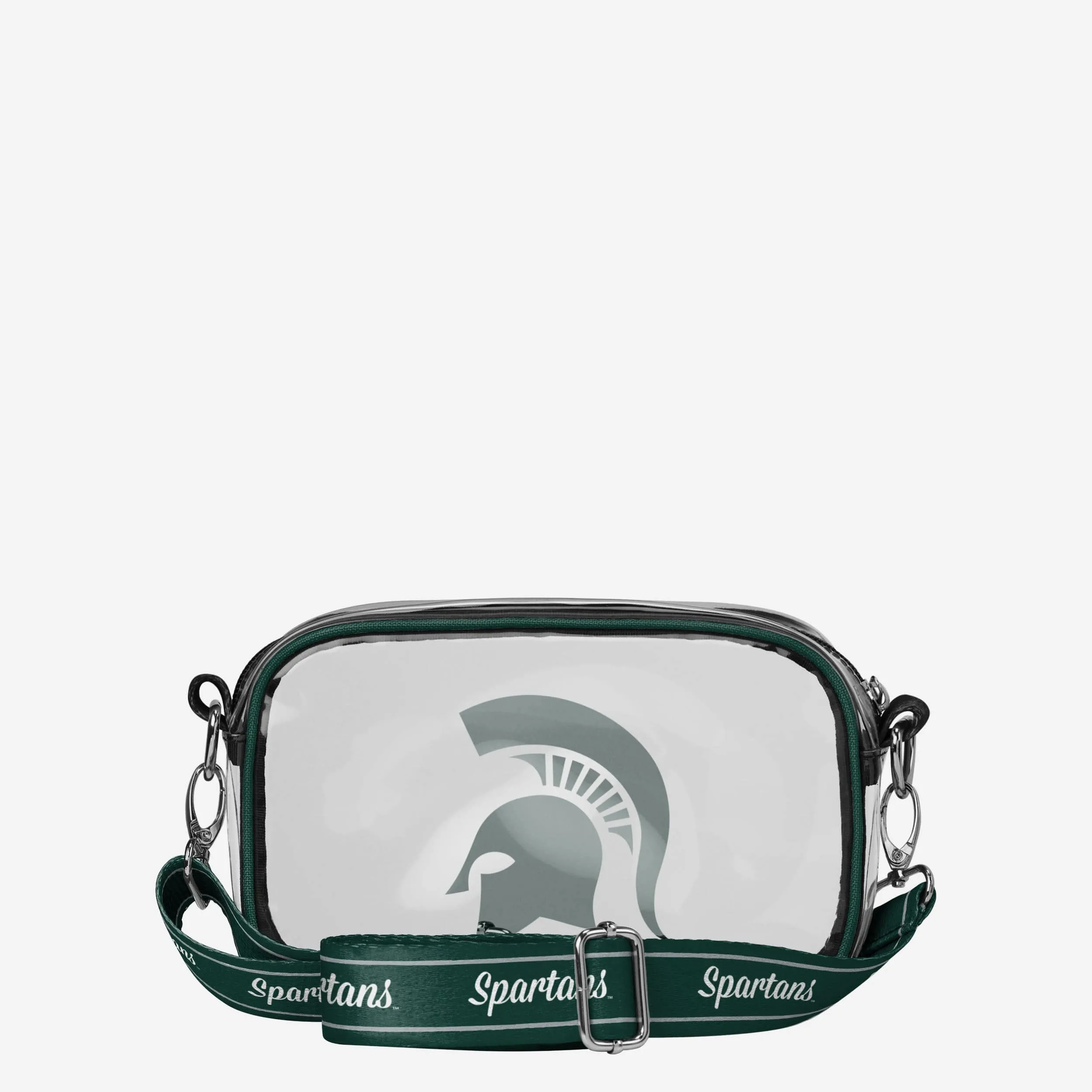 Michigan State Spartans Team Stripe Clear Crossbody Bag