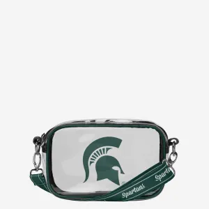 Michigan State Spartans Team Stripe Clear Crossbody Bag