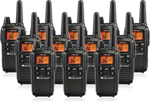 Midland LXT600VP3 36 Channel FRS Two-Way Radio - Up to 30 Mile Range Walkie Talkie - Black (Pack of 12)