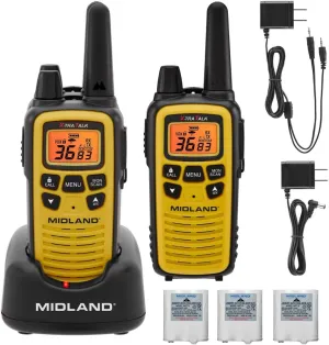 Midland LXT630X3VP3 FRS Walkie Talkies - Long Range 36-Channel Two-Way Radios, NOAA Weather Alerts (3-Pack, Yellow - Black)