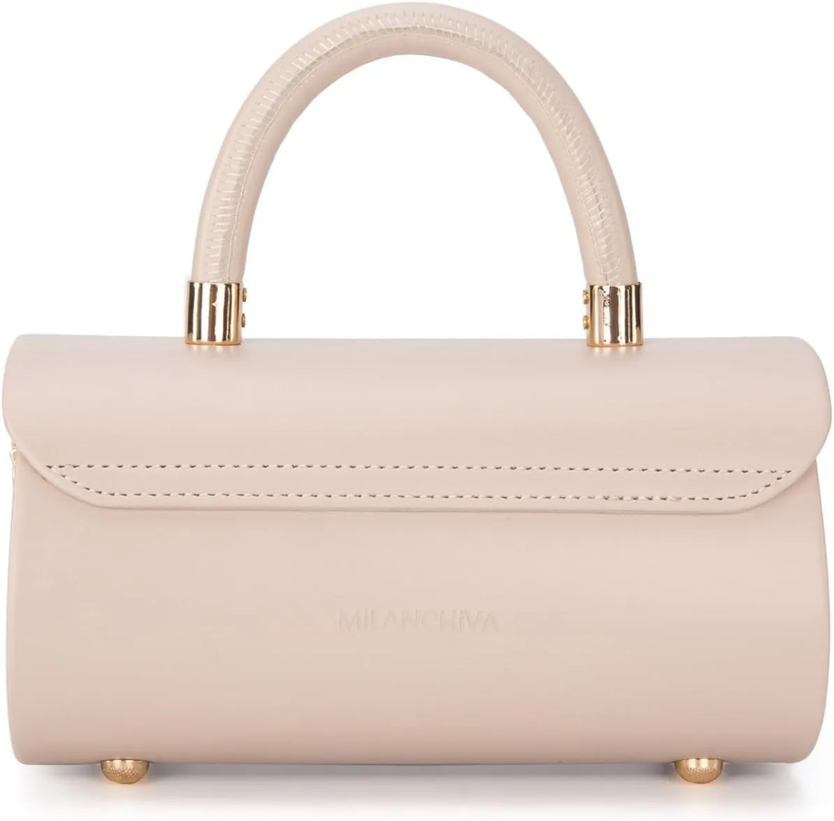 Milan Chiva Small Bags for Women Designer Mini Top Handle Purse Cute Handbags Barrel Shape Purse