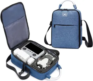 Mini 4 Pro Case Carrying Case Portable Travel Storage Shoulder Bag for DJI Mini 4 Pro Drone Fly More Combo and Accessories Large Capacity (Blue)