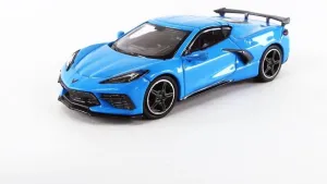 MINI GT 1/64 Chevrolet Corvette Stingray 2020 Rapid Blue (Left Handle) Finished Product