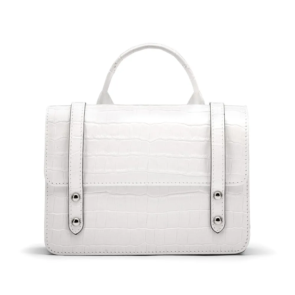 Mini Harmony Music Handbag - White Croc-Effect