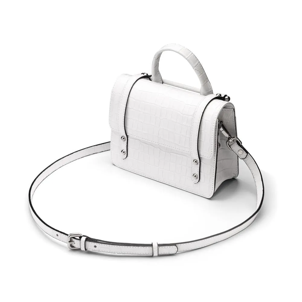 Mini Harmony Music Handbag - White Croc-Effect
