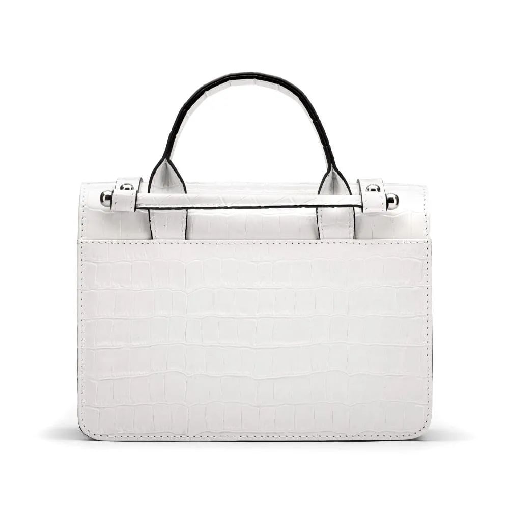 Mini Harmony Music Handbag - White Croc-Effect
