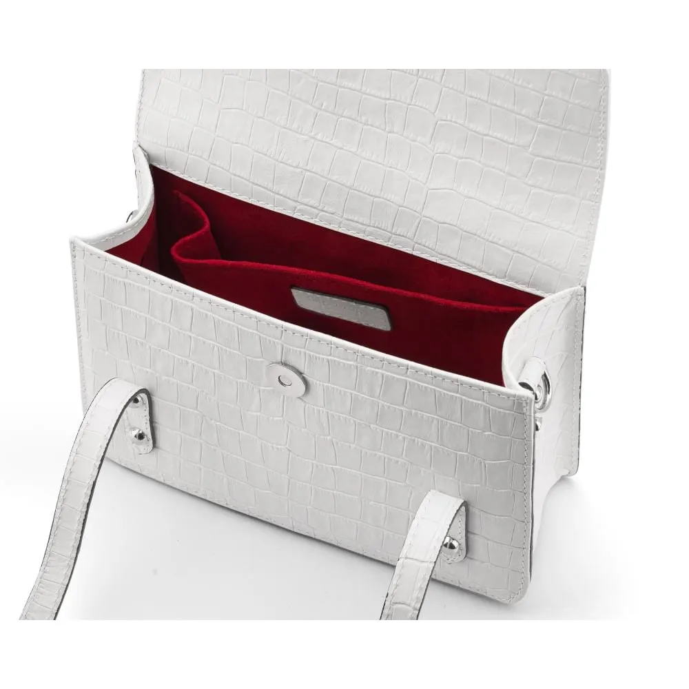 Mini Harmony Music Handbag - White Croc-Effect
