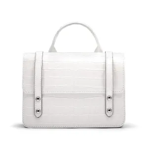 Mini Harmony Music Handbag - White Croc-Effect
