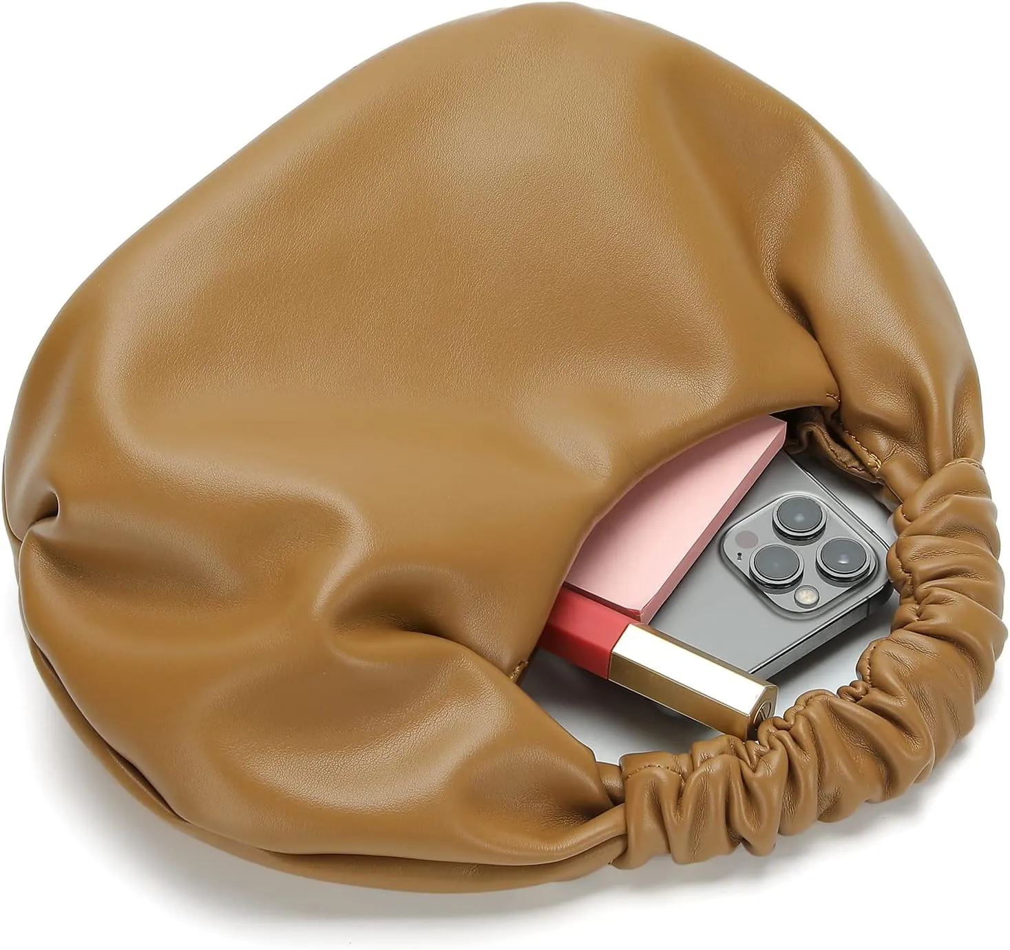 Mini Hobo Tote Bags for Women Soft Leather Clutch Purses for Women Cloud-Shaped Top Handle Bags