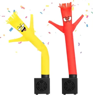 Mini Inflatable Tube Man Novelty Gag Gifts Wacky Waving Inflatable Tube Guy Desktop with Blower for Christmas White Elephant Gift (Red&Yellow)