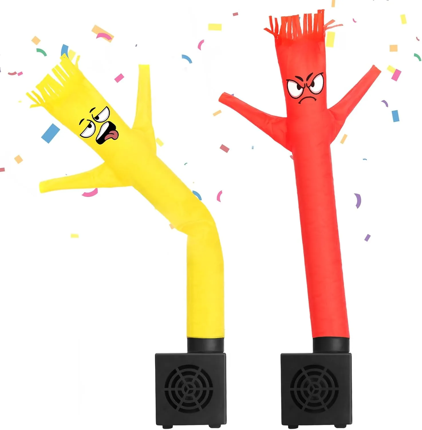 Mini Inflatable Tube Man Novelty Gag Gifts Wacky Waving Inflatable Tube Guy Desktop with Blower for Christmas White Elephant Gift (Red&Yellow)