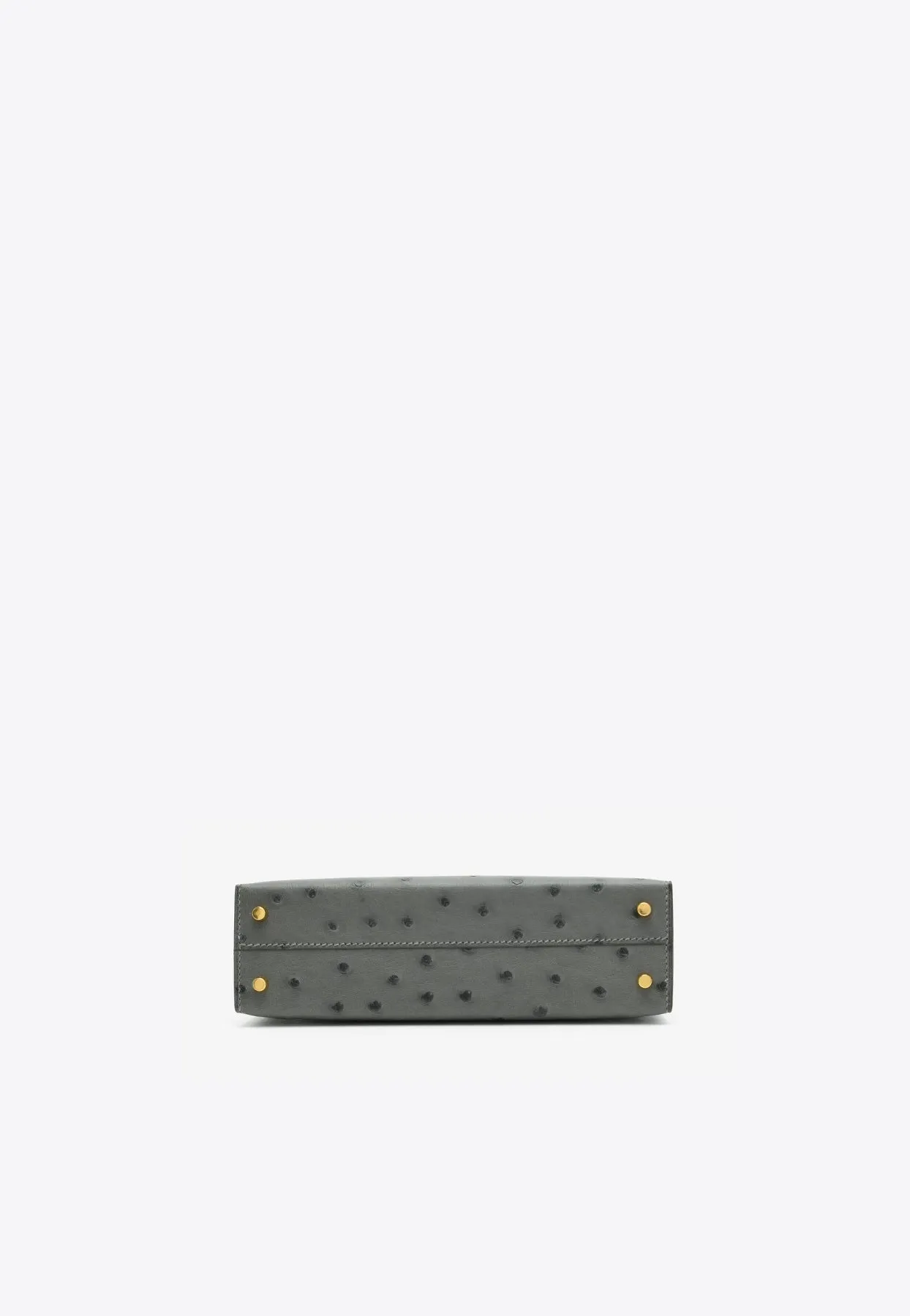 Mini Kelly 20 in Gris Meyer Ostrich Leather with Gold Hardware