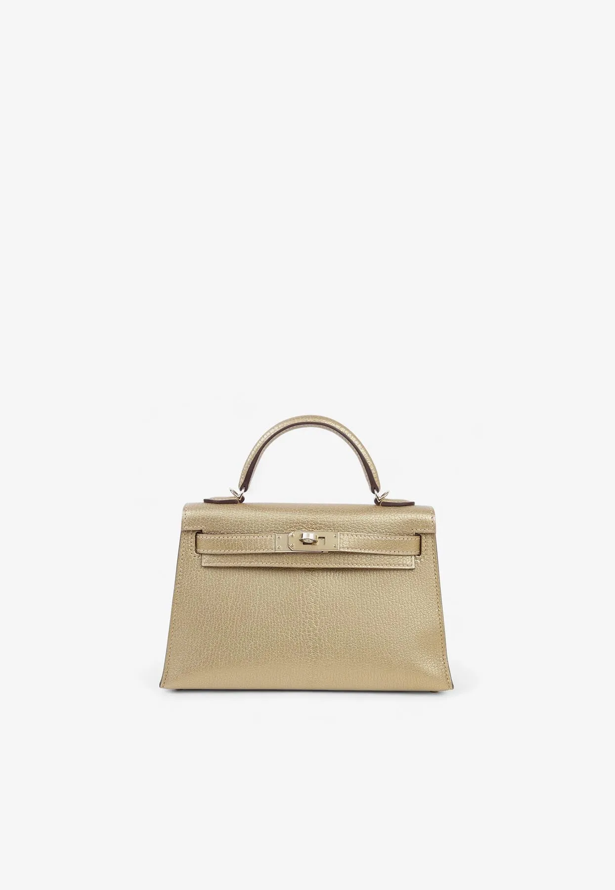 Mini Kelly II 20 in Dore Chamkila Leather with Permabrass Hardware