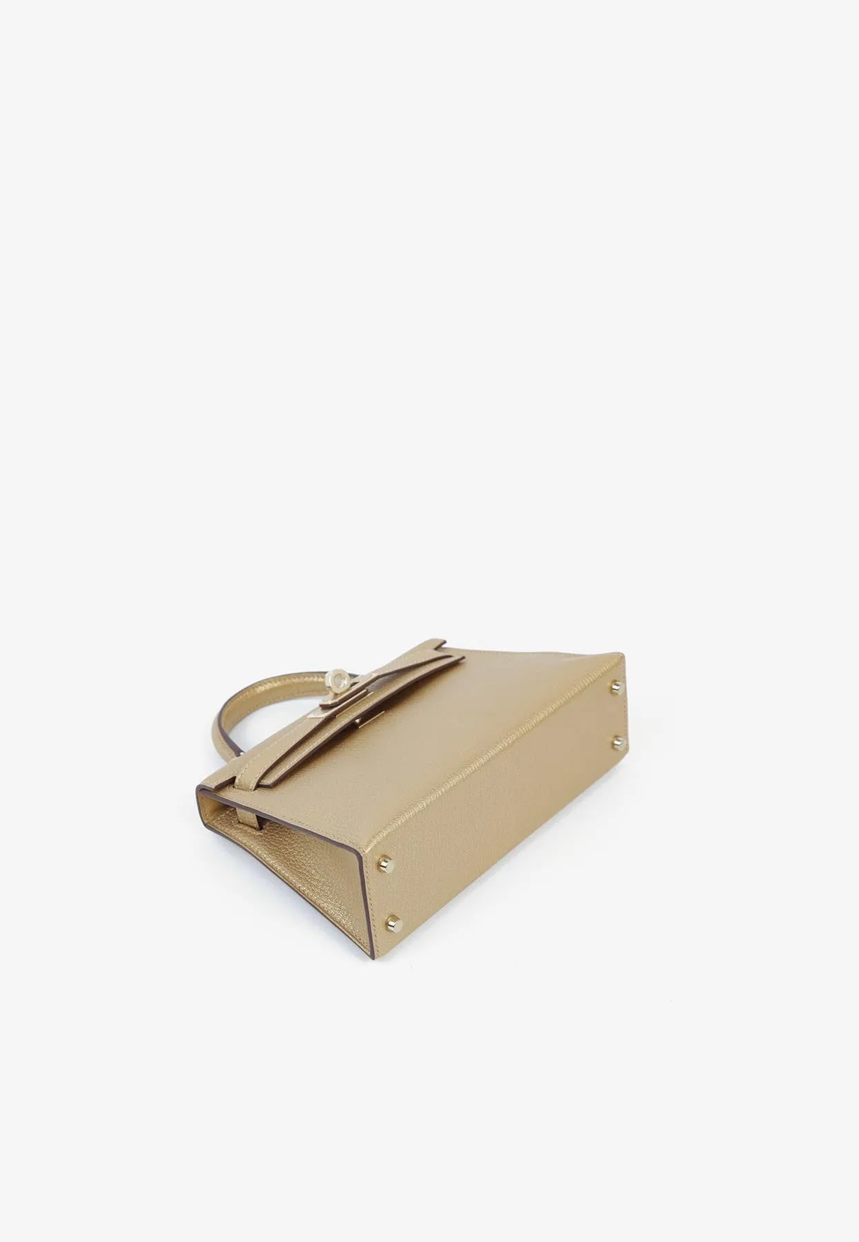 Mini Kelly II 20 in Dore Chamkila Leather with Permabrass Hardware