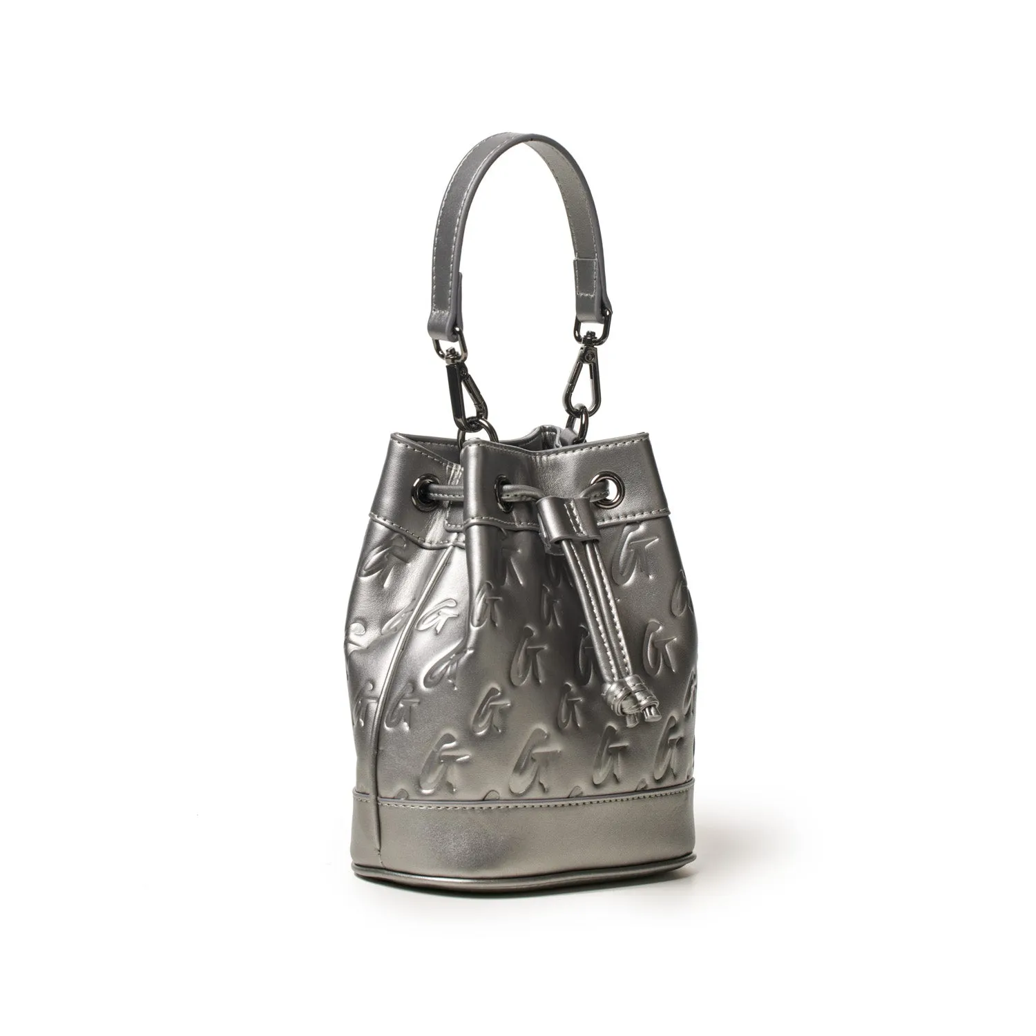 MINI MONOGRAM BUCKET BAG - PLATINUM