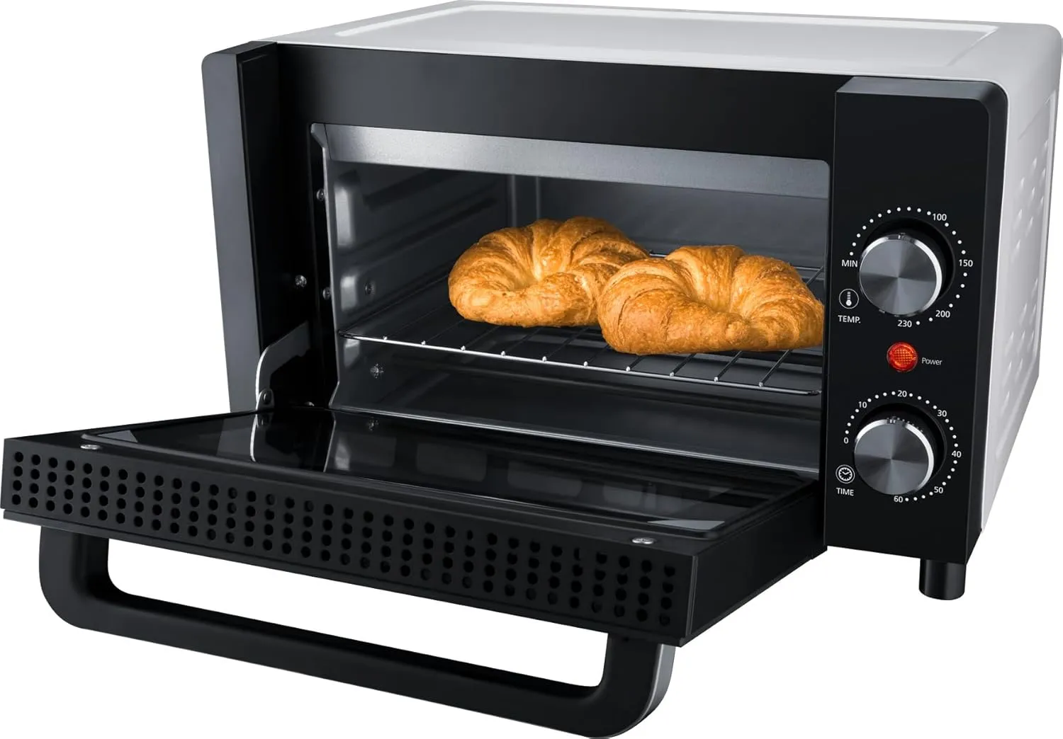 mini oven with approx. 9 l of interior, pizza depth up to Ø 22 cm, top and bottom heat, 60 min timer, KB A9