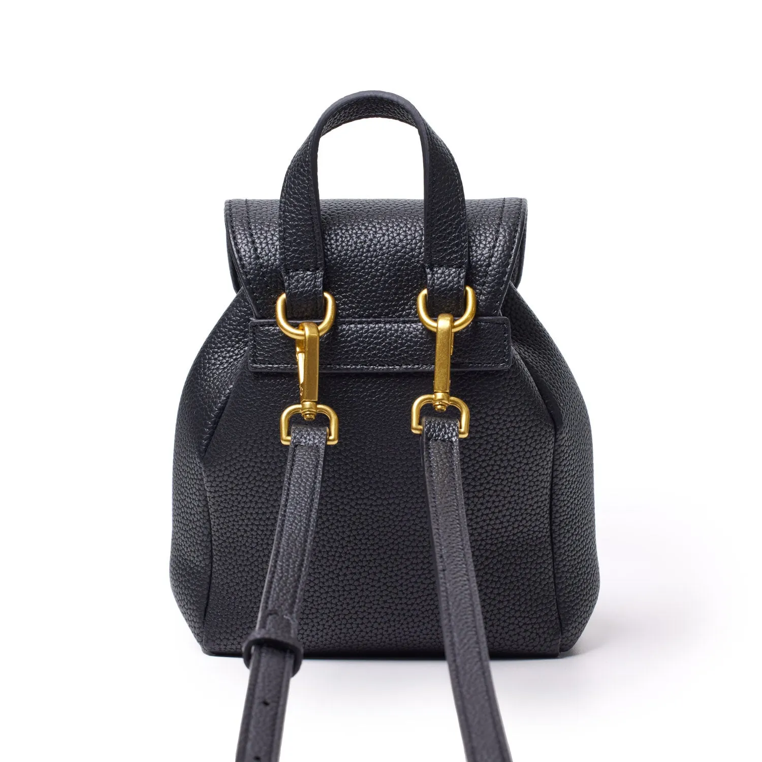 MINI PEBBLE CROSSBODY BACKPACK - BLACK