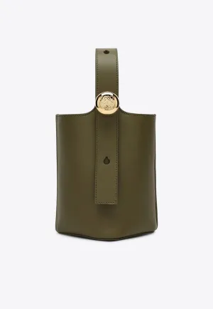 Mini Pebble Leather Bucket Bag