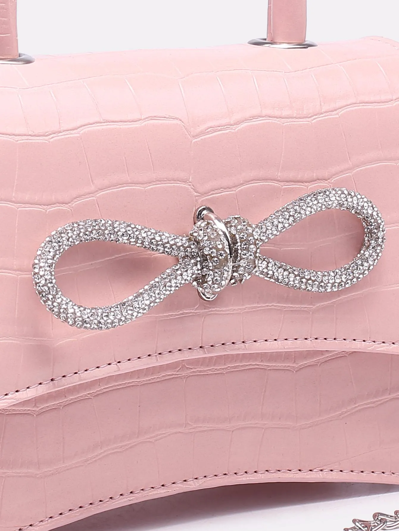 Mini Rhinestone Decorated Handheld Crossbody Bag