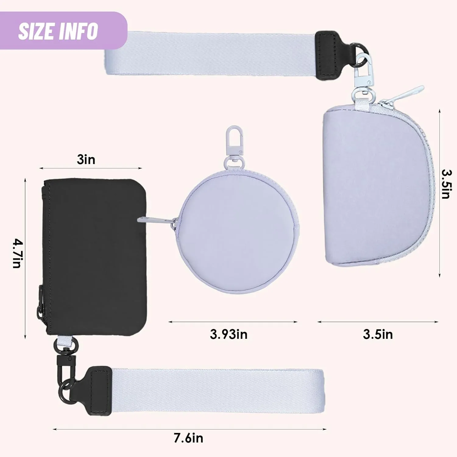 Mini Zip Around Wristlet Keychain Wallets Card Holder Small Purse Handbag for Women and Men Mini Women Pocket