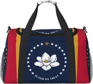 Mississippi State Flag print Weekender Overnight Carry On Bag Gym Luggage Bag Duffel Bag for Travel Women