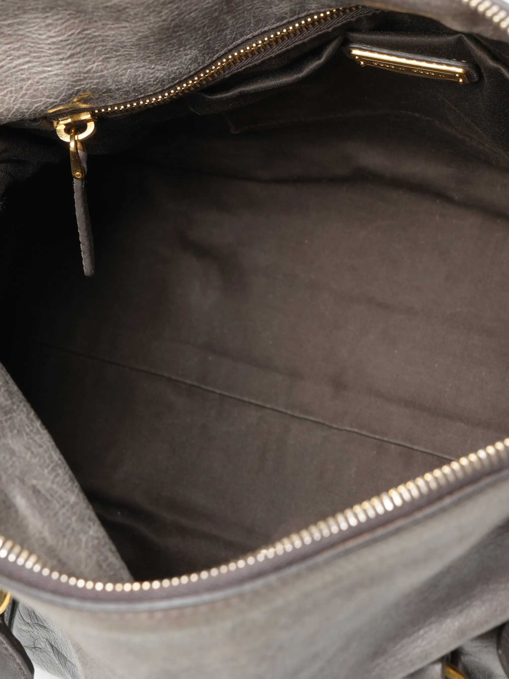 Miu Miu Grey Leather Crossbody Bag
