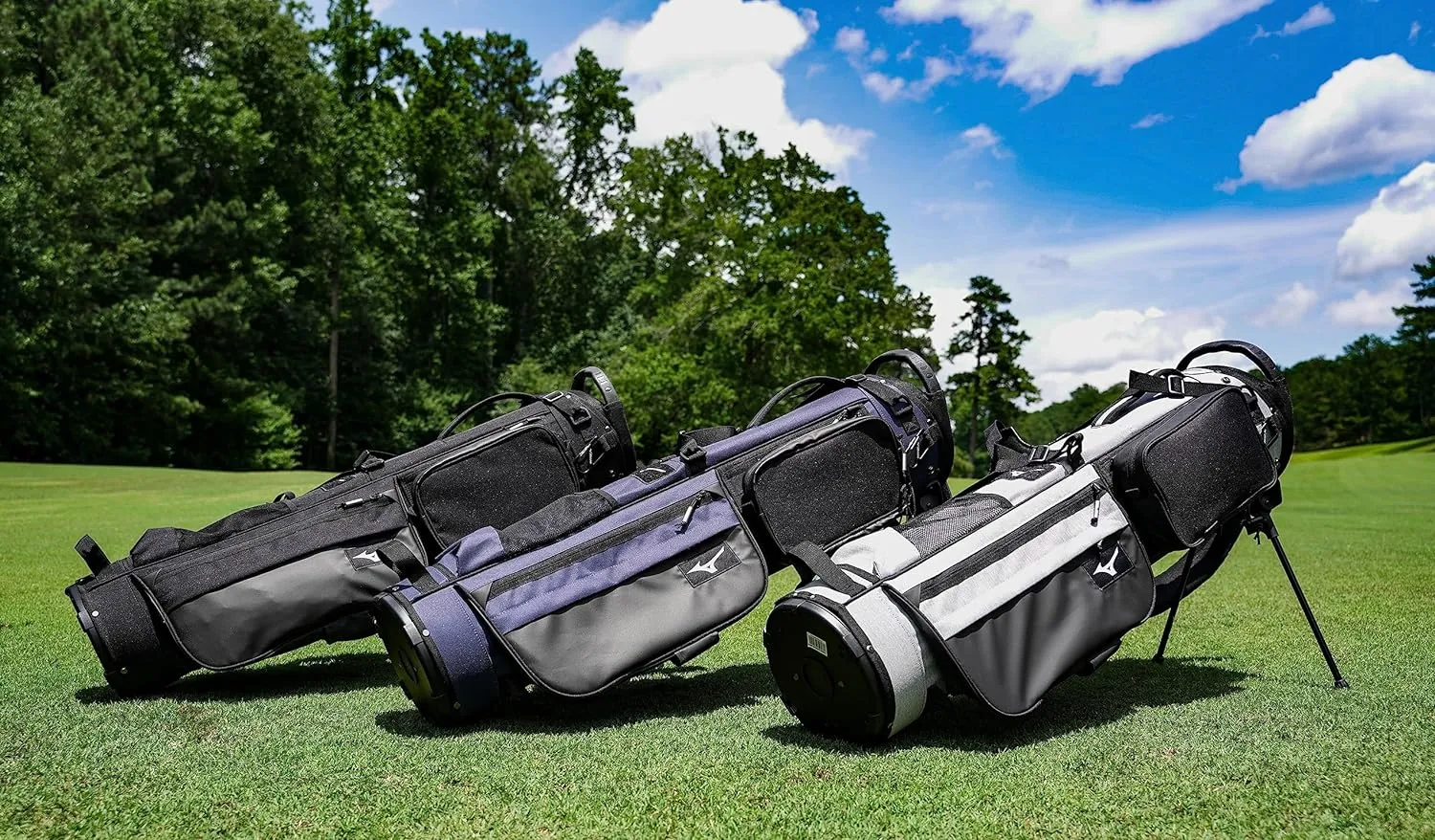 Mizuno BR-D2 Golf Carry Bag | 4 Way Top Cuff | 2 Full Length Dividers | Dual Shoulder Straps | Manual Open/Close Mini Stand Legs | Detachable Mod Pouch