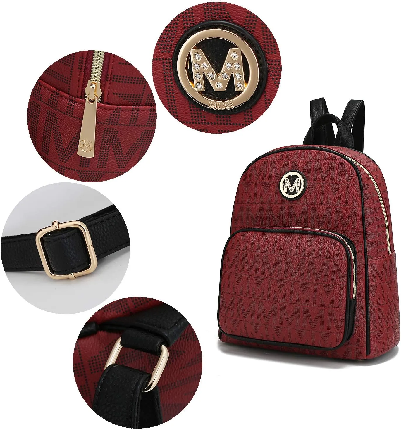 MKF Backpack Purse for Women Vegan Leather Top-Handle Ladies Fashion Travel Pocketbook Bag – Daypack